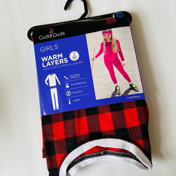 CUDDL DUDS Girls 2 Piece Thermal Set Long Sleeve Crew & Leggings NWT Size XL - Picture 3 of 7